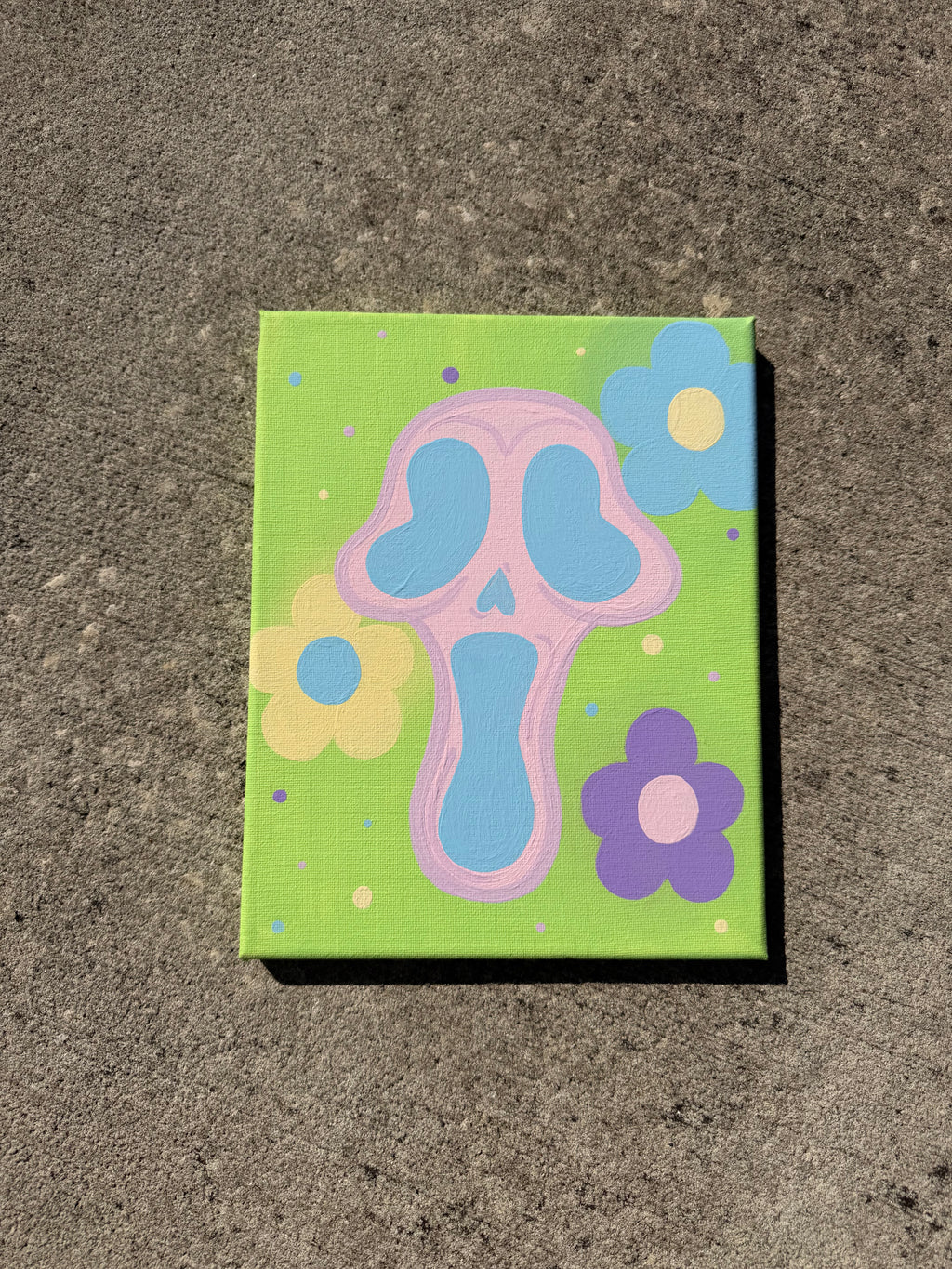 Screaming Florals, Original, Acrylic on Canvas, 8x10in