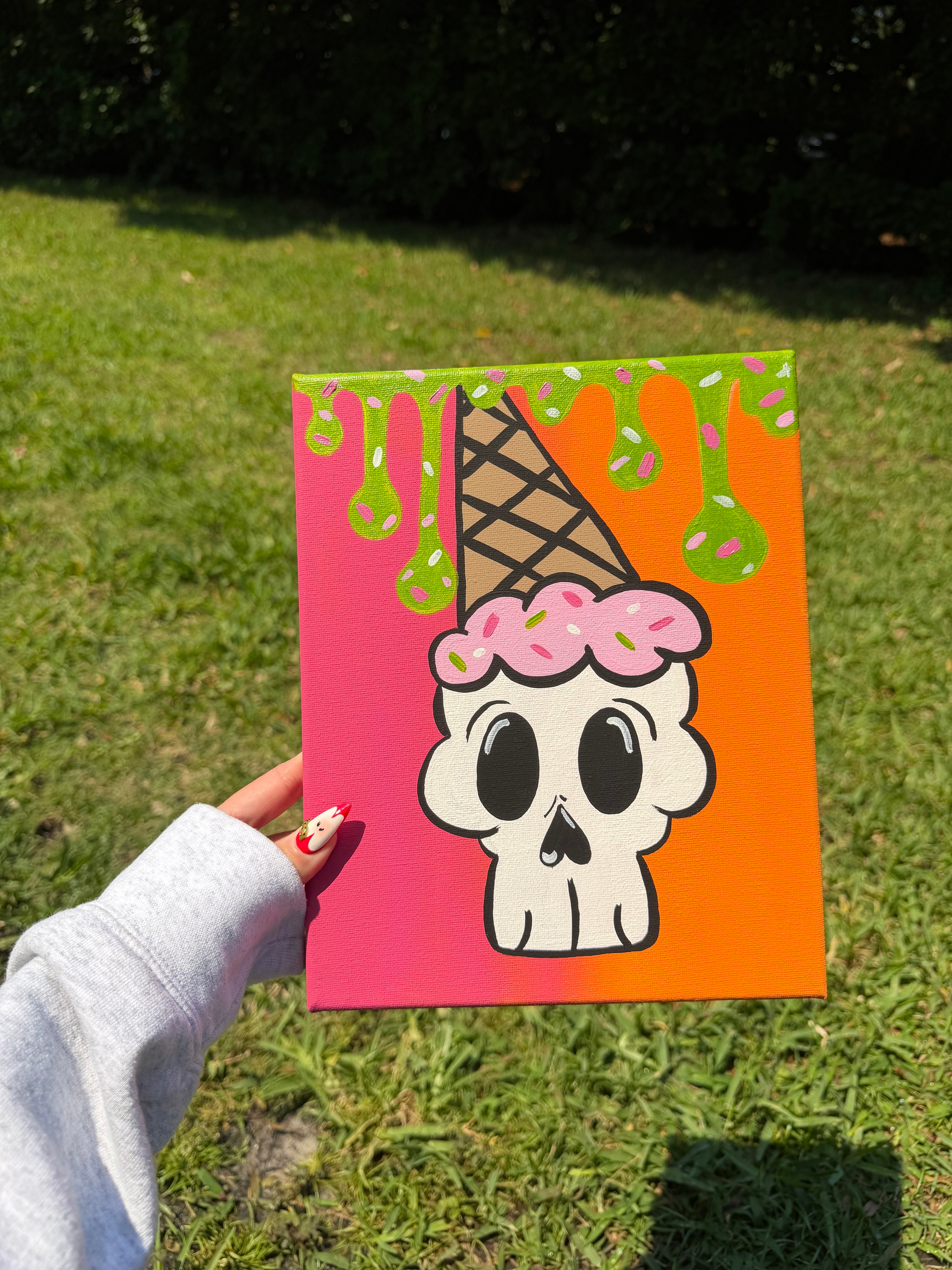 Summerween, Original, Acrylic on Canvas, 8x10in