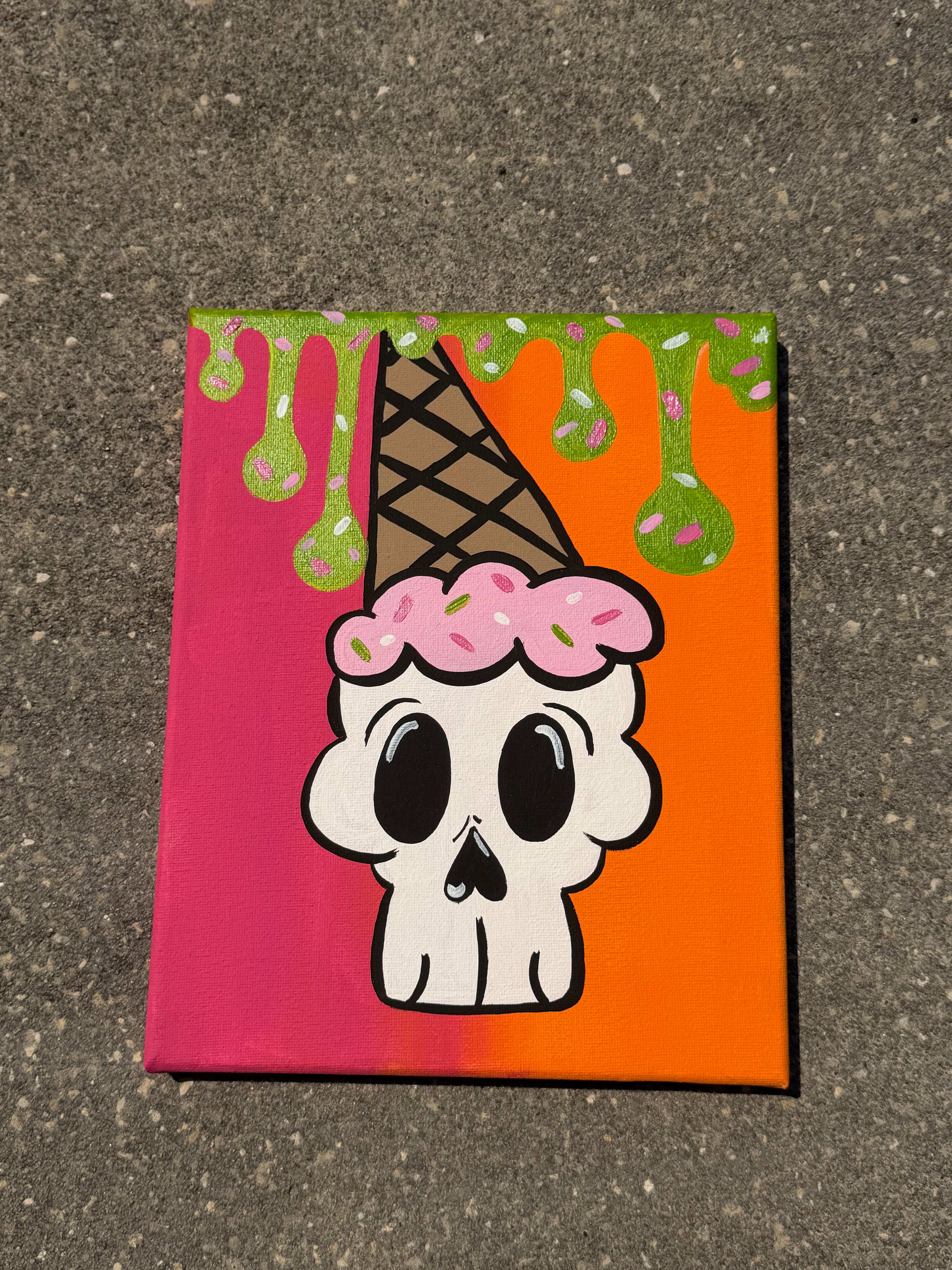 Summerween, Original, Acrylic on Canvas, 8x10in
