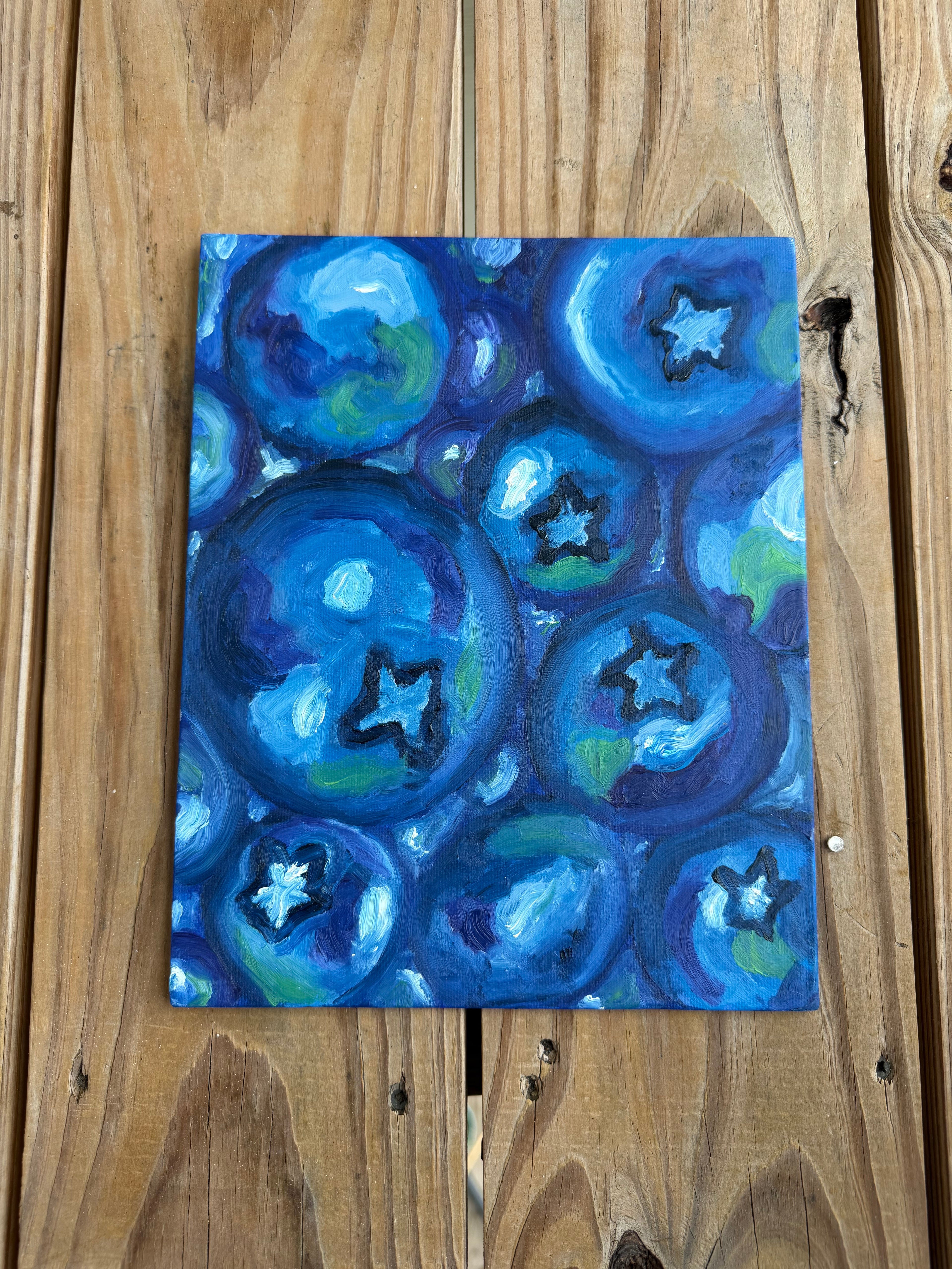 Maine Blueberries, Oil on Canvas, 8x10in